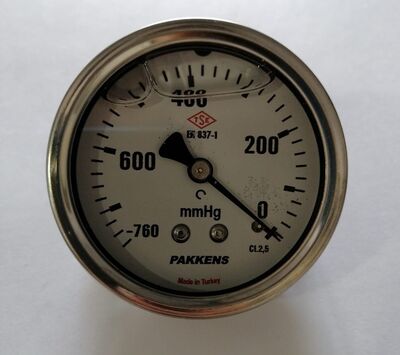 Çap 63 Arka Çıkış Gliserinli Vakummetre - 1