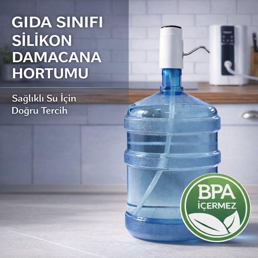 Dyzer Gıda Uyumlu Silikon Şarjlı Damacana Su Pompası Hortumu 55CM - 6x8 (Iç Çap: 6 Mm) (Dış Çap: 8 Mm) -BPA Içermez - 1