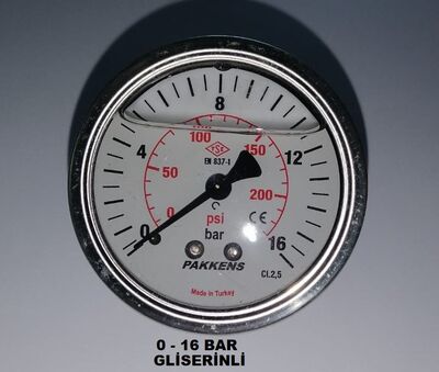 Çap 63 Arka Çıkış Gliserinli Manometre - 7