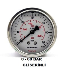 Çap 63 Arka Çıkış Pano Tip Gliserinli Manometre - 19